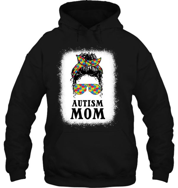 Autism Mom Curly Messy Bun Autism Awareness Mom Black Women
