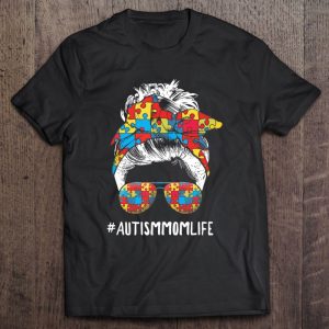Autism Mom Life Messy Bun Sunglasses Bandana Mother’S Day Tank Top