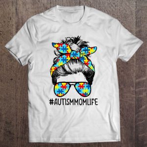 Autism Mom Life Messy Bun Sunglasses Bandana Mothers Day 1