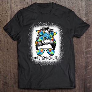 Autism Mom Life Messy Hair Bun Mothers Day Autism Awareness 1