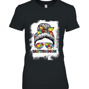 Autism Mom Messy Bun Autism Awareness Mom