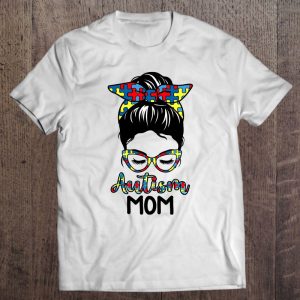 Autism Mom Messy Bun Autism Awareness Mommy Mothers Day Gift 1