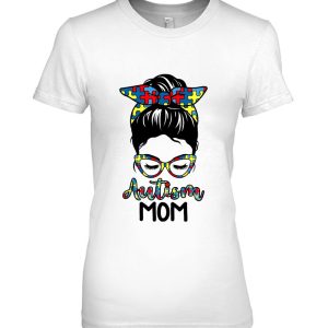 Autism Mom Messy Bun Autism Awareness Mommy Mothers Day Gift 2