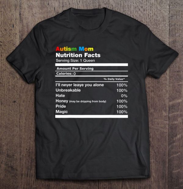 Autism Mom Nutrition Fact Women Autism Awareness Mom Gift