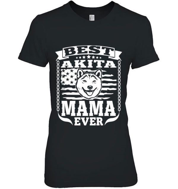 Best Akita Mama Pet Owner Lover Dog Akita Mom American Flag