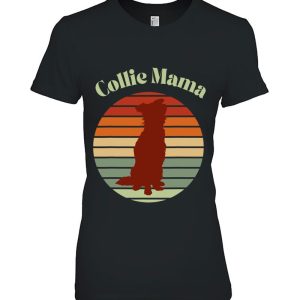Border Collie Mom Collie Mum Retro Vintage Sunset Dog Lover