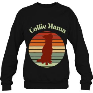 Border Collie Mom Collie Mum Retro Vintage Sunset Dog Lover 4