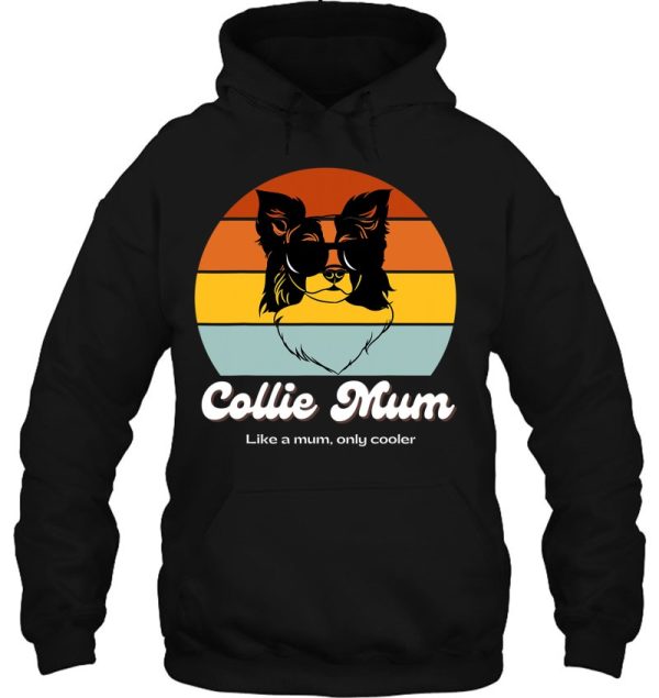 Border Collie Mum Shirt Retro Style Sunset Cool Collie Mum