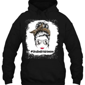 Boston Terrier Dog Mom Bleached Messy Bun Leopard Women 3