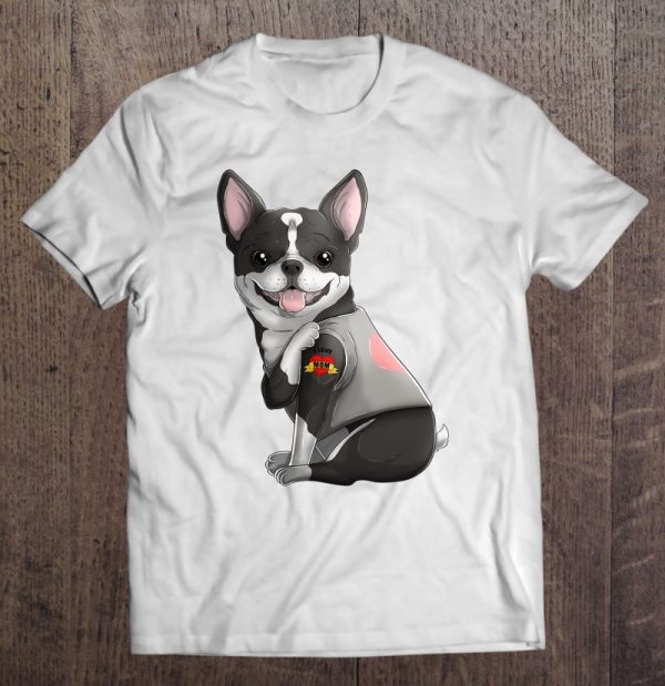 Boston Terrier I Love Mom Tattoo Dog Shirt Mother’s Day Gift