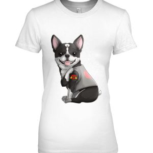 Boston Terrier I Love Mom Tattoo Dog Shirt Mother’s Day Gift