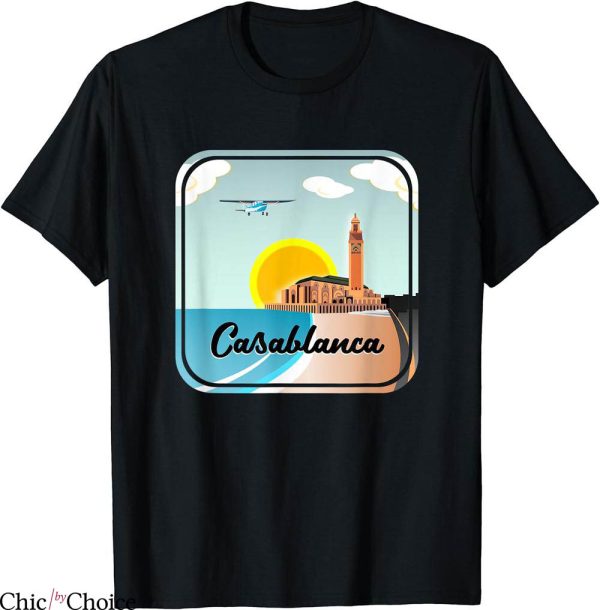 Casa Blanca T-Shirt Morocco Travel Poster Famous City