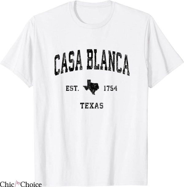 Casa Blanca T-Shirt Texas Tx Vintage Athletic Sports