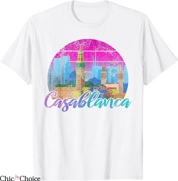 Casa Blanca T-Shirt Vintage Travel Retro Sunset Famous City