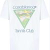 Casablanca T Shirt Casablanca Tennis Club Logo T Shirt