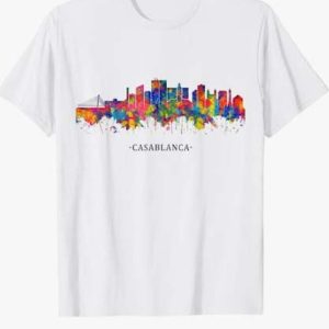 Casablanca T Shirt City Watercolor Skyline Home State