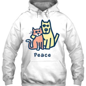 Cat Mom Dog Mom Peace Together I Love Pets Tshirt 3
