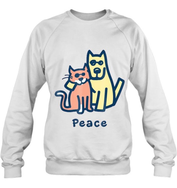 Cat Mom Dog Mom Peace Together I Love Pets Tshirt