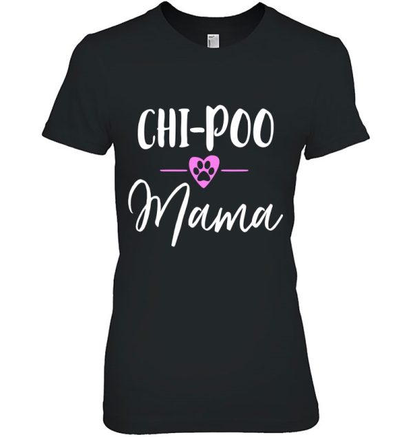 Chi-Poo Mama Dog Paw Heart