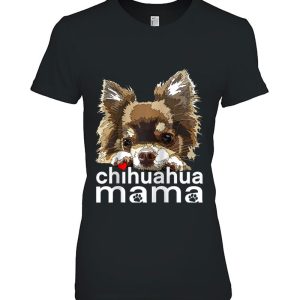 Chihuahua Mama Chihuahua Long Haired Mom Mommy Chiwawa Dog Raglan Baseball Tee