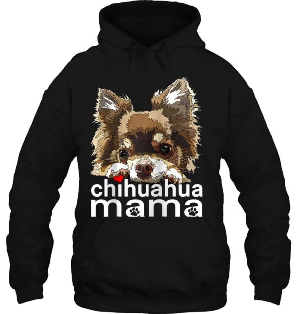 Chihuahua Mama Chihuahua Long Haired Mom Mommy Chiwawa Dog Raglan Baseball Tee