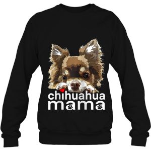 Chihuahua Mama Chihuahua Long Haired Mom Mommy Chiwawa Dog Raglan Baseball Tee 4
