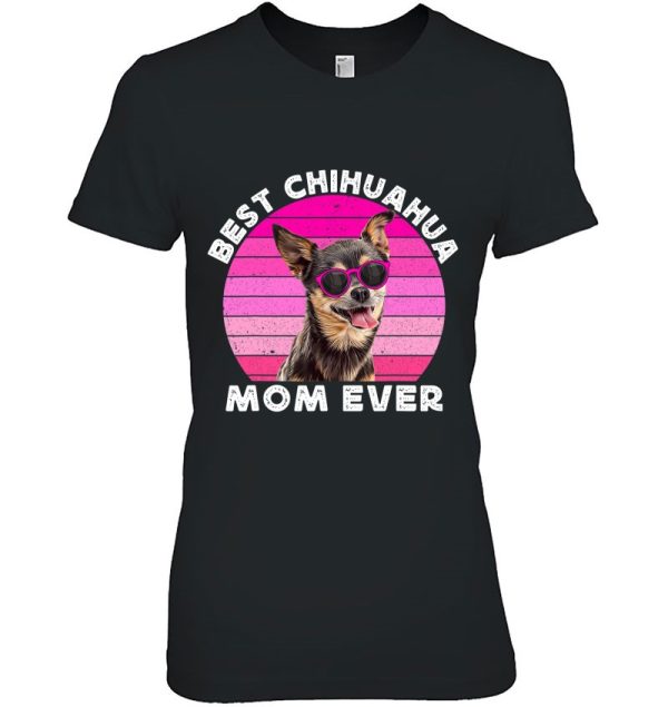 Chihuahua Mom For Women Retro Black Chiwawa Lover Dog Mom