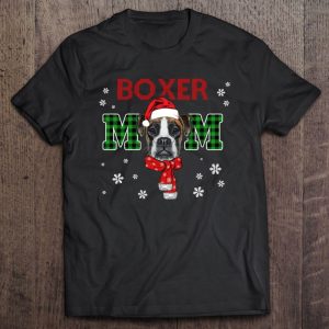 Christmas Boxer Mom Plaid Santa Hat Cute Dog Lover Christmas Boxer Mom Plaid Santa Hat Cute Dog Lover