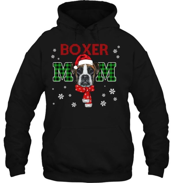 Christmas Boxer Mom Plaid Santa Hat Cute Dog Lover