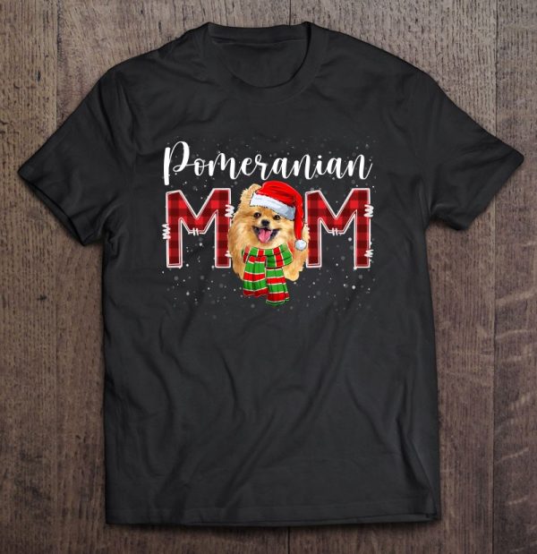 Christmas Pomeranian Mom Hat Santa Scarf Plaid Dog Mom Lover