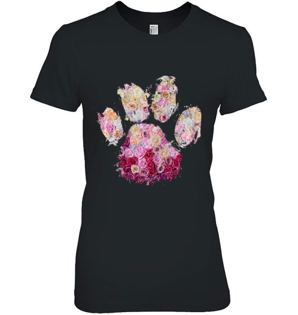 Colorful Roses Dog Pawprint – Dog Mom Gifts For Women