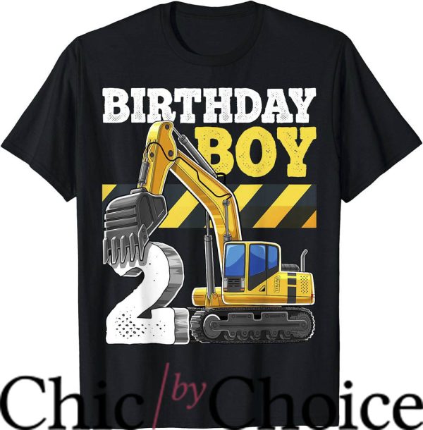 Construction Birthday T-Shirt Excavator Vehicle T-Shirt