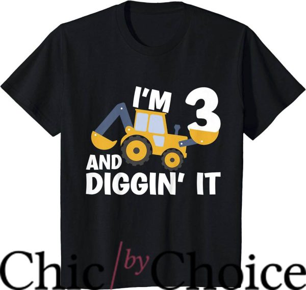 Construction Birthday T-Shirt I’m 3 N Diggin’ It T-Shirt