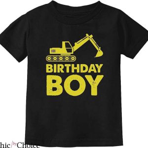 Construction Birthday T-Shirt Tractor Construction Party Tee