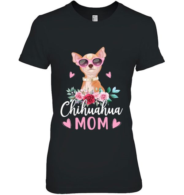 Cute Chihuahua Mom Sunglasses Flower For Chihuahua Owner