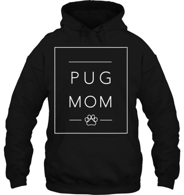 Cute Pug Lover Dog Mom Tee, Minimalist Pug Dog Mom