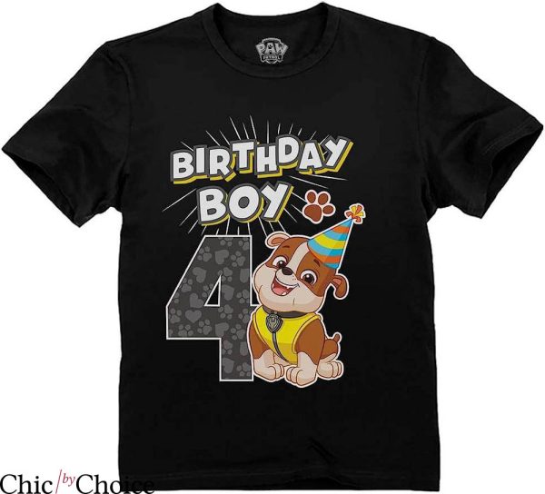 Dog Birthday T-Shirt Cute Birthday 4 Years Old Tee Birthday
