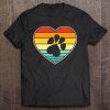 Dog Love Paw Shirt Dog Mom Dad Retro Vintage Dog Paw