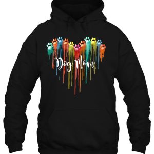 Dog Mom Colorful Dog Paw Print Heart Version 3