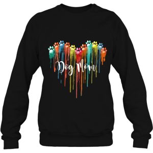 Dog Mom Colorful Dog Paw Print Heart Version 4