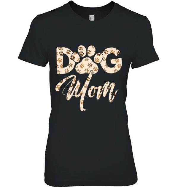 Dog Mom Cute Letter Print Pet Lover Funny Dog Paw