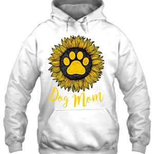 Dog Mom Dog Paw Print Sunflower Version 3