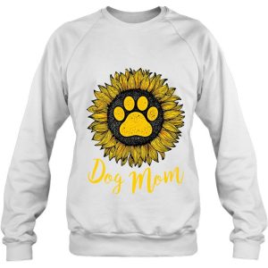 Dog Mom Dog Paw Print Sunflower Version 4