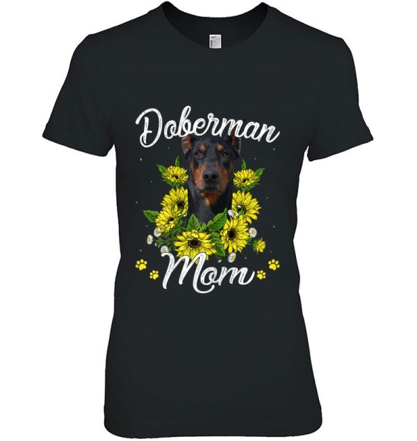 Dog Mom Mother’s Day Gift Sunflower Doberman Mom