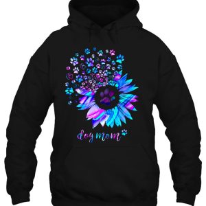Dog Mom Paw Dog Sunflower Colorful Version 3
