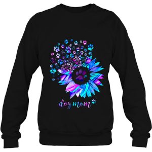 Dog Mom Paw Dog Sunflower Colorful Version 4