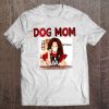Dog Mom Pitbull Personalized Girl Drinking Coffee Red Polka Dots Plaid