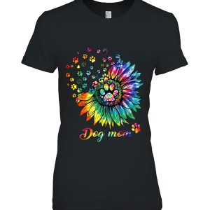 Dog Mom Spiral Dog Paws Tie Dye Dog Lover