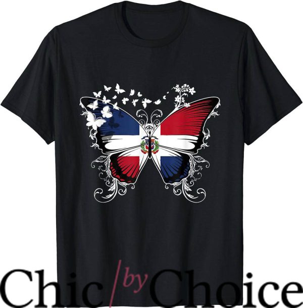 Dominican Republic T-Shirt Flag Butterfly Shirt Trending