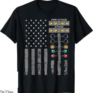 Drag Racing T-Shirt American Flag Strip Tree Light Dragster
